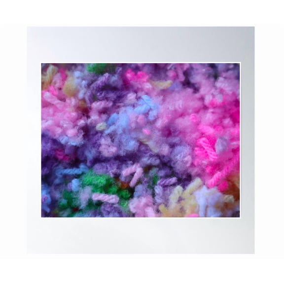 Yarn Fabric Art Pattern In Soft Shades Of Pastel Purple Pink Blue Yellow And Green Abstract Yarn Pattern Poster Wall Art