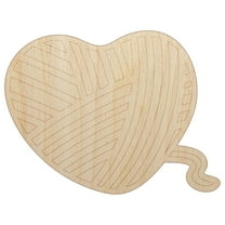 Yarn Heart Wood Shape Unfinished Piece Cutout Craft DIY Projects - 4.70 Inch Size - 1/8 Inch Thick