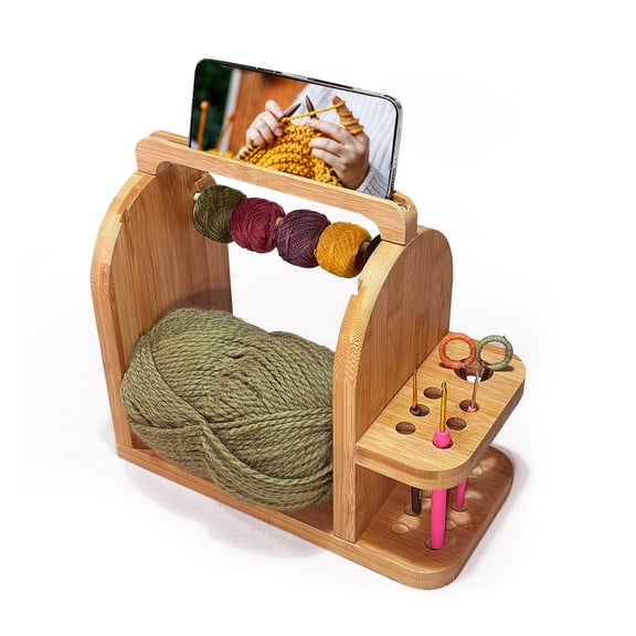 Yarn Holder Craft Storage Organizer with Phone Stand