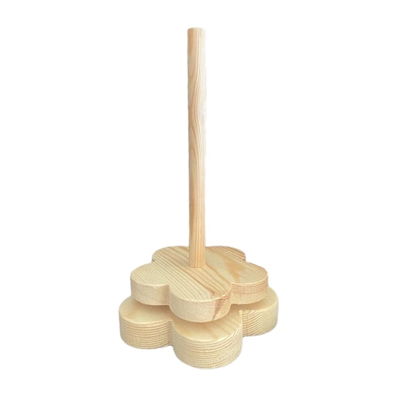 Yarn Holder Wooden Spindle Sewing Tool Crocheting Ribbon Storage Dispenser
