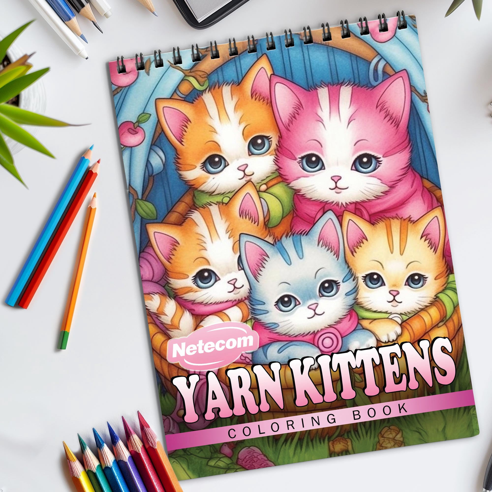 Color Kittens TPLHOUSE Christmas Garden Coloring Book Spiral Bound for Adult, Premium ...