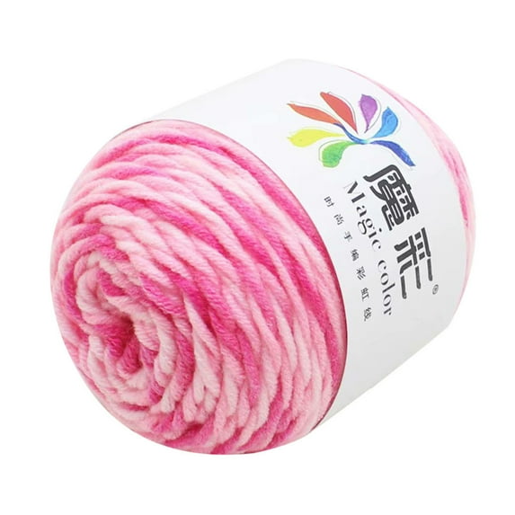 Yarn for Knitting, Crochet, and Crafts, 1 Pc, Colorful Acrylic Fiber, Yarn 5 Strands of Rainbow Cotton Crochet Diy Sweater Scarf Line Cotton Wool Thread Sewing Kit for Blankets, Hats, Purple Joy