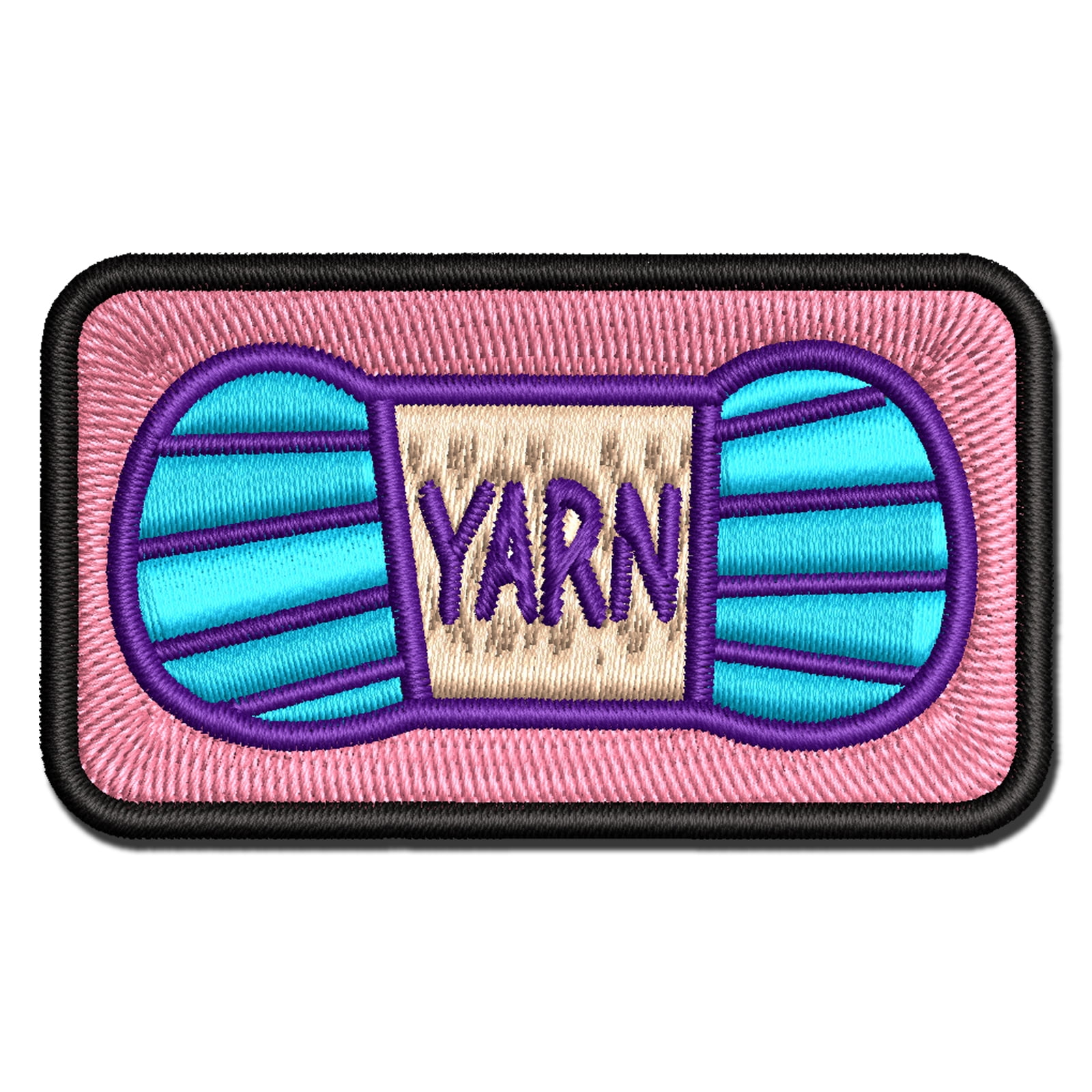 Yarn Knitting Crochet Skein Doodle Applique Multi-Color Embroidered ...