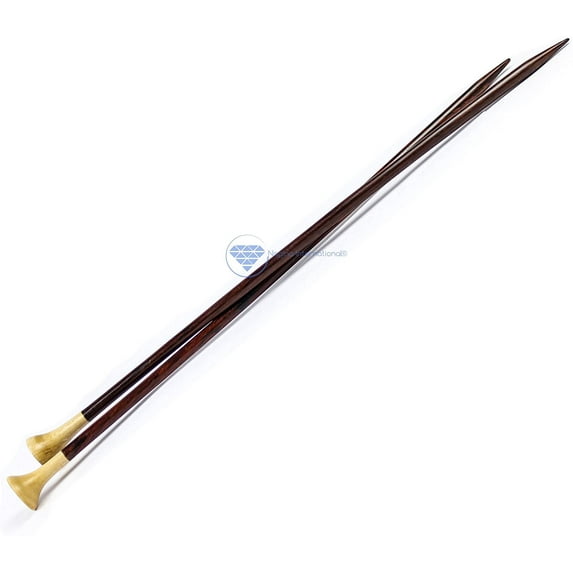 Yarn Knitting Needles (14" Length) - (Maple Head Rosewood Body) - 12mm
