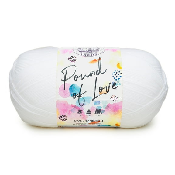 Lion Brand Yarn Pound of Love White 4 Medium Worsted Yarn White 16 oz 1020 yards
