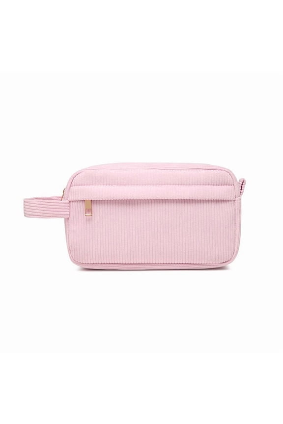 Yarn Storage Bag, Light Pink Corduroy, 1 Pack Portable with Handle, for Knitting Crochet Hooks Craft Tools Project Carrying Organization for Knitters Crafters