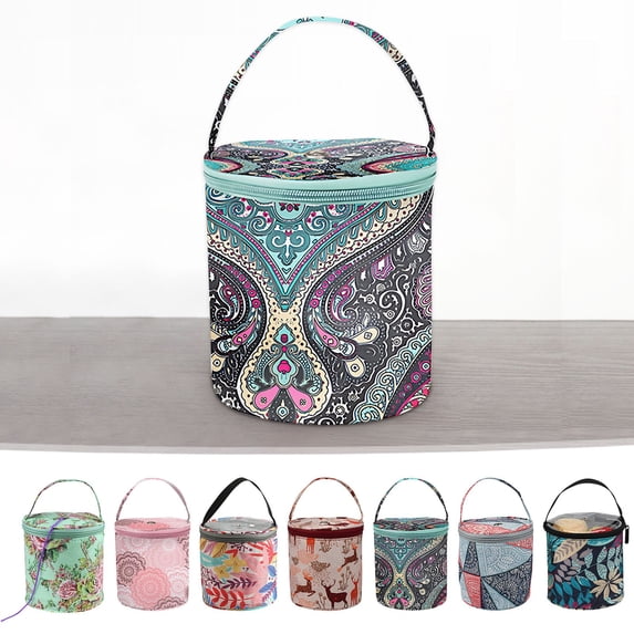 Yarn Storage Bag, TOUMENY Portable Knitting Bag Organizer for Crochet Hooks, Travel Yarn Holder Carry Case for Knitting Supplies Crochet Needles