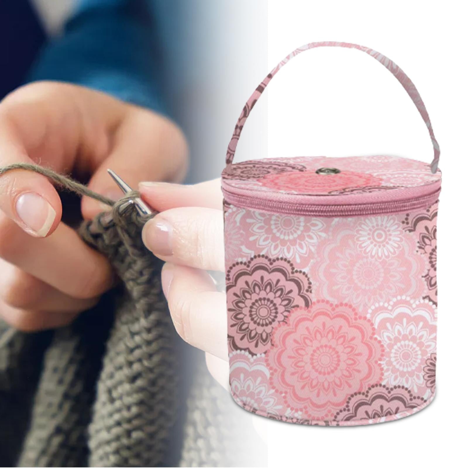 Knitting Bag Yarn Storage Tote - Craft Organizer for Balls of Yarn, Knitting  Needles, and Hooks - Project Supply Carrying Case with Pockets for Crochet  Accessories 