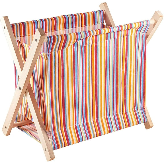 Yarn Storage Basket Crochet Storage Mini Fold-Up Yarn Caddy Organization Storage Magazine Holder Standing Basket for Knitting Yarn Crotchet Books Newspapers Home Decor 10.9x9.8x7.5 Inch Colorful