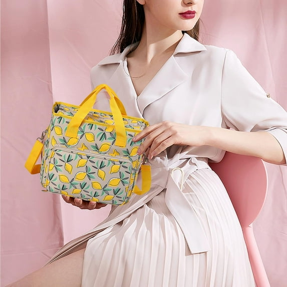 Yarn Storage Tote Bag Large Capacity Multifunctional Yarn Tote Yarn Bags yellow