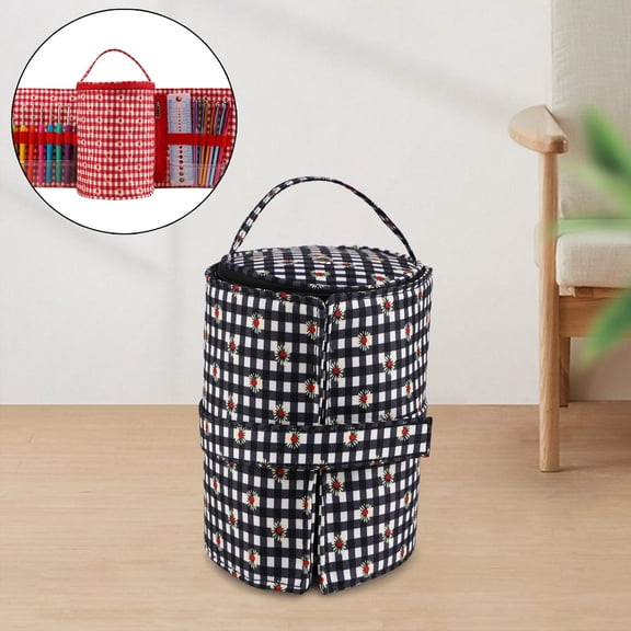 Yarn Storage Tote,Yarn Storage Tote Bag Knitting Crochet Organizer,Detachable Yarn Dispenser Thread Holder case Tote,Portable Storage Bag Yarns Projects Carrying Case,Knitting Crochet Black