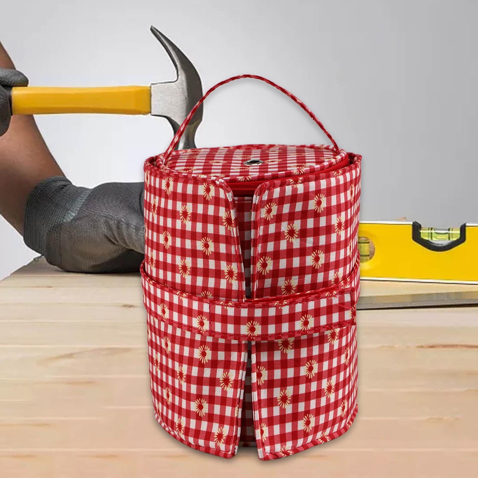 Yarn Storage Tote,Yarn Storage Tote Bag Knitting Crochet Organizer,Detachable Yarn Dispenser Thread Holder case Tote,Portable Storage Bag Yarns Projects Carrying Case,Knitting Crochet Red