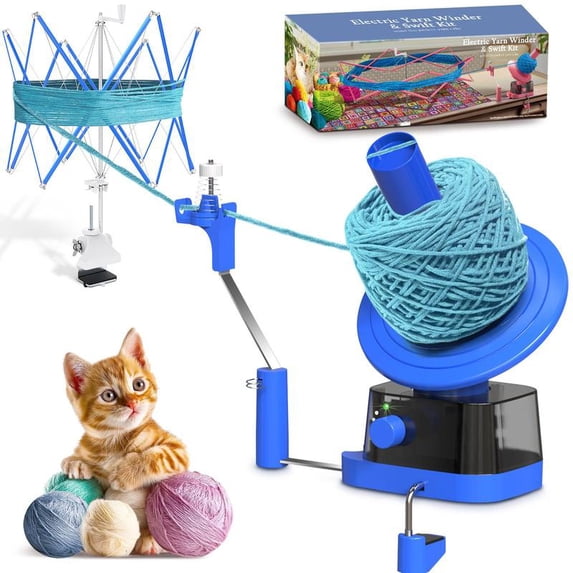 Yarn Winder for Crocheting, Large Capacity Electric Yarn Ball Winder with Strong Tension Stepless Speed, Automatic Yarn Cake Winder, Helper for Knitting Lovers Multifunction