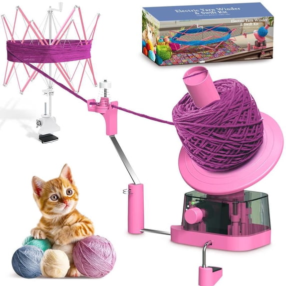 Yarn Winder for Crocheting, Large Capacity Electric Yarn Ball Winder with Strong Tension Stepless Speed, Automatic Yarn Cake Winder, Helper for Knitting Lovers Multifunction