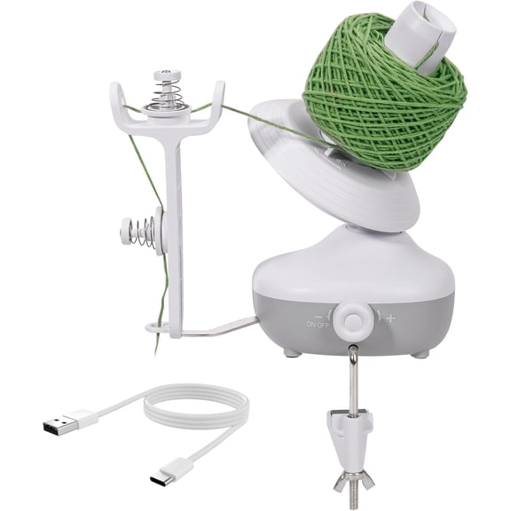Yarn Winder, Electric Yarn Ball Winder for Crocheting, Compact Yarn Cake Winder with Strong Tension Stepless Speed, Automatic Yarn Spinner Wool Winder, Ideal Helper for Knitting Lovers(White)