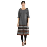 Yarn-dyed Dress - Grey-X Large