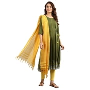 Yarn-dyed Tie-up Kurta - Wood Pine-Small