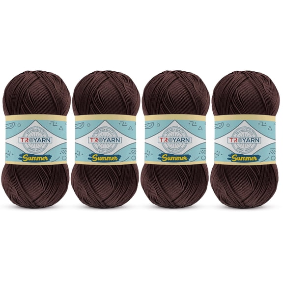 Yarn for Crocheting & Knitting - 4 Skeins (4x383 Yds) (105026 - Brown) Crochet Yarn - 100% Microfiber Acrylic Yarn - Knitting Yarn for Craft Projects