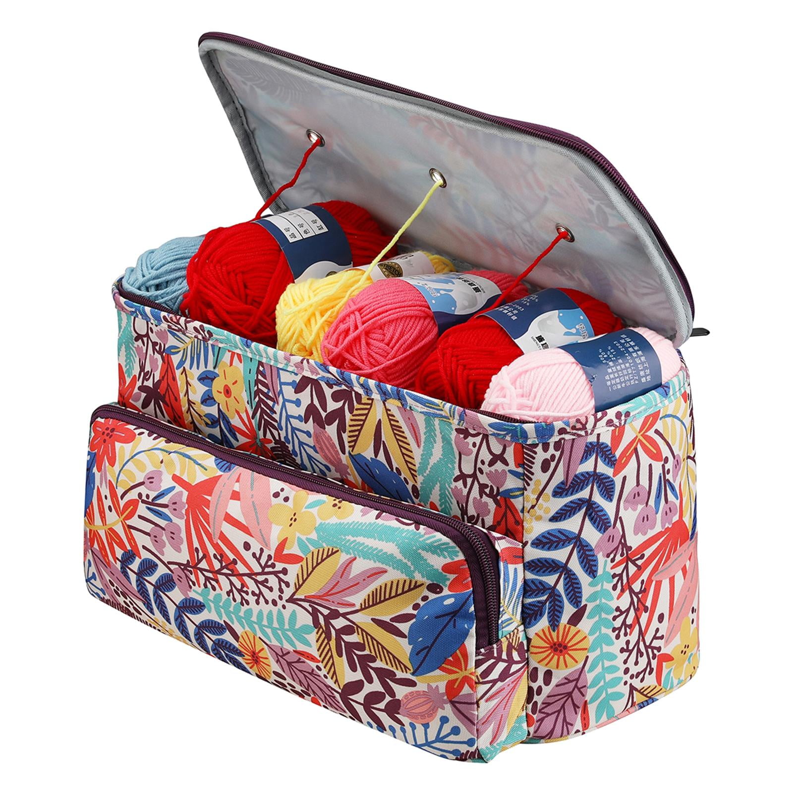 Empty Bag Portable Knitting Bags Crochet Sewing Accessories Storage  Organizer Travel Knitting Tote Bag Wrist Pouch for Holding Yarn Balls,  Crochet Hooks and Short Knitting Needles 