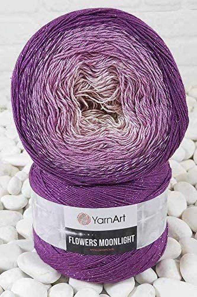 YarnArt Flowers Moonlight Glitter Cotton Yarn, Soft, Rainbow Crochet, Metallic Lurex handknit