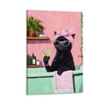 thumbnail image 1 of YarnArtistry Funny Bathroom Black Cat Cute Cat In Bathtub 18 In x 12 In Framed Painting Canvas Art Prints, 1 of 5