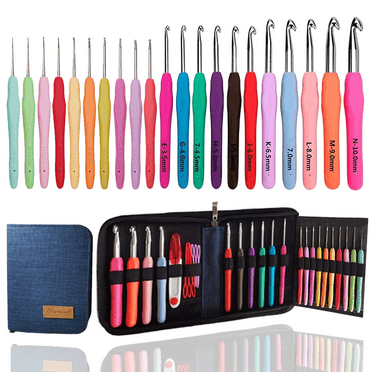 Yarniss 20 Size Crochet Hooks 0.5mm-10mm, Ergonomic Crochet Hooks Set with Case