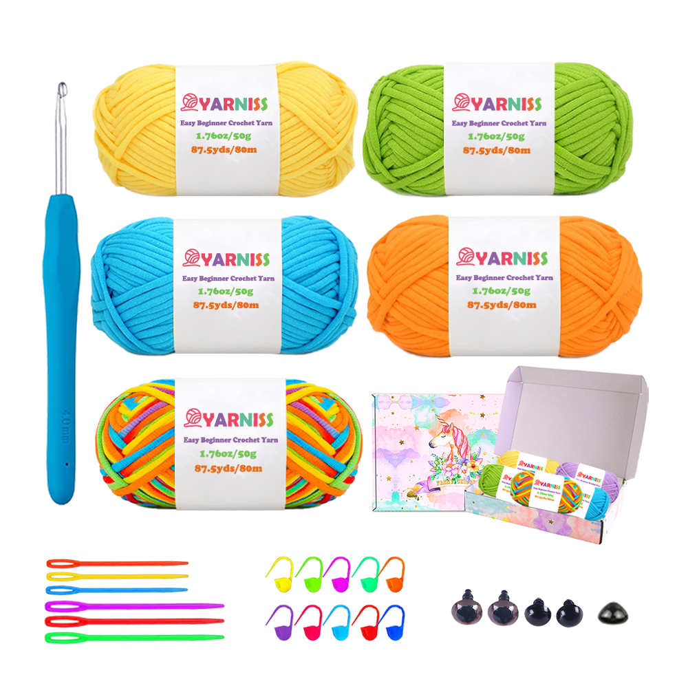 Yarniss Beginners Crochet Yarn for Crocheting EasytoSee Stitches