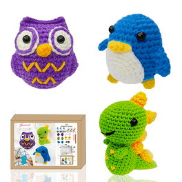 The Woobles Beginner Crochet Amigurumi Kit - Owl
