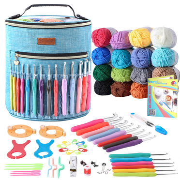Yarniss Crochet Kit for Beginners,Crochet Kits with 1120 Yards Crochet Yarn Balls and 14 PCS Crochet Hooks Set Travel Knitting Crochet Supplies