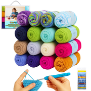 Yarniss 16 Acrylic Yarn Skeins Total 1760 Yards Multicolored Yarn  Great Crochet and Knitting Starter Kit for Colorful Craft