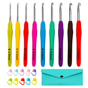 Yarniss Ergonomic Crochet Hooks Set, 9 Sizes Crochet Hooks with Case 2.0mm6.0mm