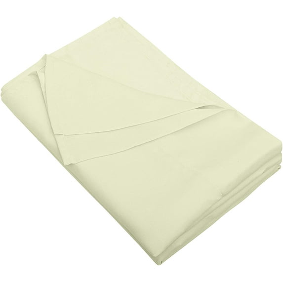 Yarns of Cotton Premium Hotel Quality 1-Piece Flat Sheet, Luxury and Softest 600 Thread Count Egyptian Quality Bedding Flat Sheet, Wrinkle-Free, Stain-Resistant, Ivory, RV King, Pack of 12