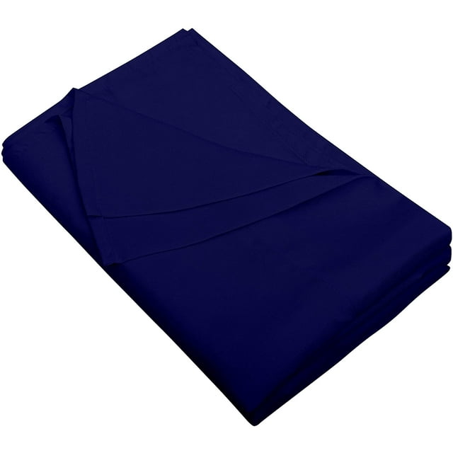 Yarns of Cotton Premium Hotel Quality 1-Piece Flat Sheet, Luxury and Softest 600 Thread Count Egyptian Quality Bedding Flat Sheet, Wrinkle-Free, Stain-Resistant, Navy Blue, Cal-King, Pack of 2