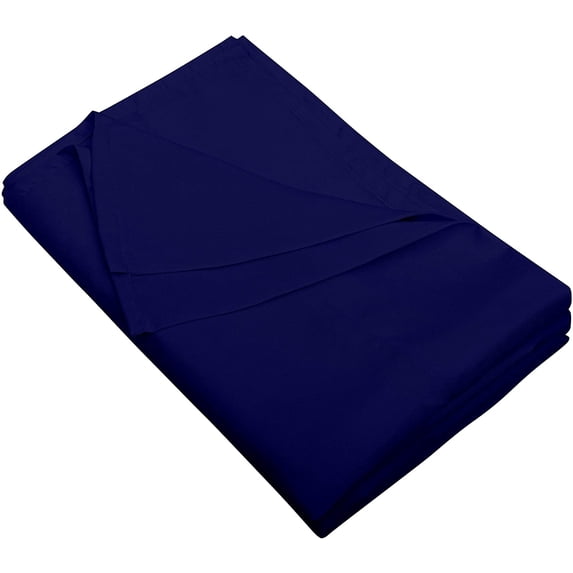 Yarns of Cotton Premium Hotel Quality 1-Piece Flat Sheet, Luxury and Softest 600 Thread Count Egyptian Quality Bedding Flat Sheet, Wrinkle-Free, Stain-Resistant, Navy Blue, King XL, Pack of 4