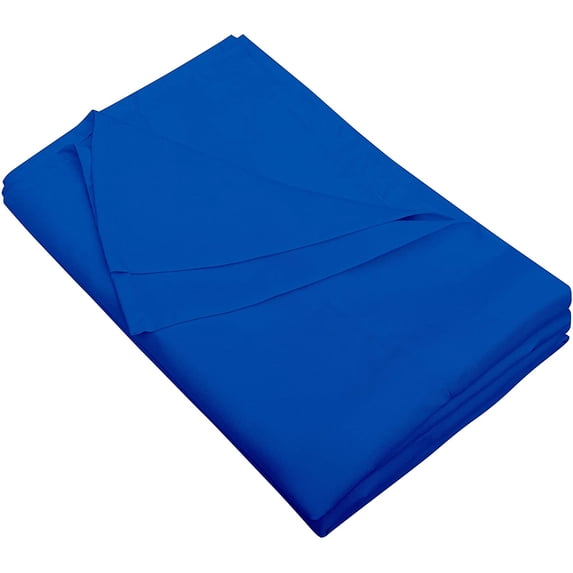 Yarns of Cotton Premium Hotel Quality 1-Piece Flat Sheet, Luxury and Softest 600 Thread Count Egyptian Quality Bedding Flat Sheet, Wrinkle-Free, Stain-Resistant, Royal Blue, RV King, Pack of 4