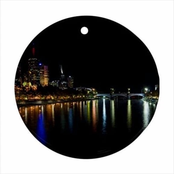 Yarra River Melbourne Australia Christmas Ornament Travel Souvenir Gift 2D FLAT CIRCLE Ceramic Ornament