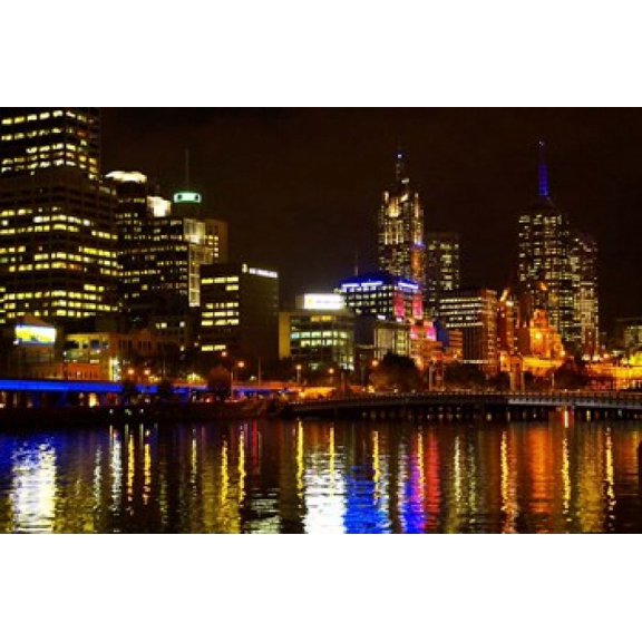 Yarra River, Queens Bridge and CBD, Melbourne, Victoria, Australia Poster Print by David Wall (26 x 17)