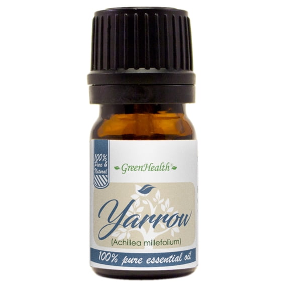 GreenHealth Blue Yarrow Essential Oil 5 ml (1/6 fl oz) – Aromatherapy Diffuser Oil – Glass Bottle w/ Euro Dropper – for DIY Soap, Candle Making & Essential Oil Blends