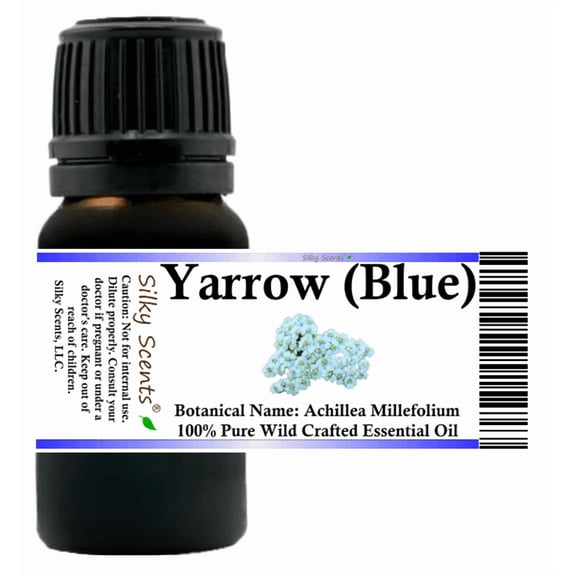 Yarrow Blue Wild Crafted Essential Oil 5 ml (1/6 fl oz) - 100% Pure and Natural by Silky Scents