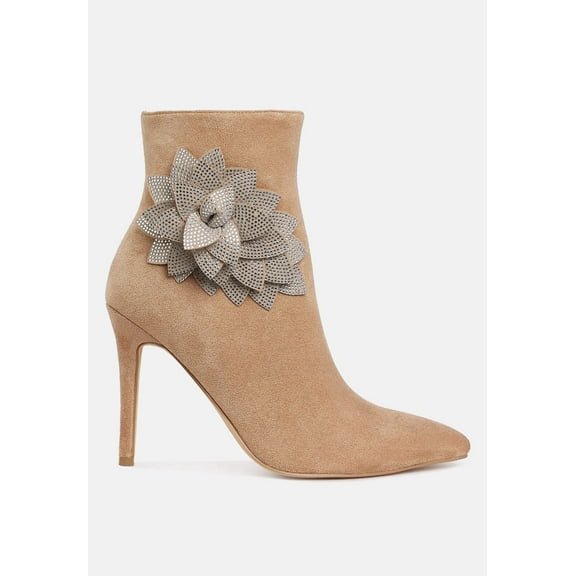 Yarrow Rhinestones Petal Detail Boots