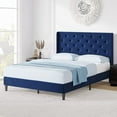 thumbnail image 1 of Yartaka Full Size Bed Frame with Wingback, Upholstered Platform Bed with Diamond Tufted Headboard, Wooden Slats Support, Easy Assembly, Noise-Free, No Box Spring Needed, Dark Blue, 1 of 8