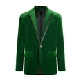 thumbnail image 1 of Yartina Boys Velvet Blazer Suit Jacket One Button Tuxedo Coat Outwear Dark Green 4, 1 of 5