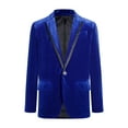 thumbnail image 1 of Yartina Boys Velvet Blazer Suit Jacket One Button Tuxedo Coat Outwear Royal Blue 8, 1 of 7