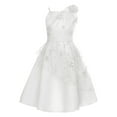 thumbnail image 1 of Yartina Flower Girls Dress Sleeveless Princess Dress Kids Wedding Pageant Prom Party Tulle Tutu Gown Ivory 12, 1 of 5