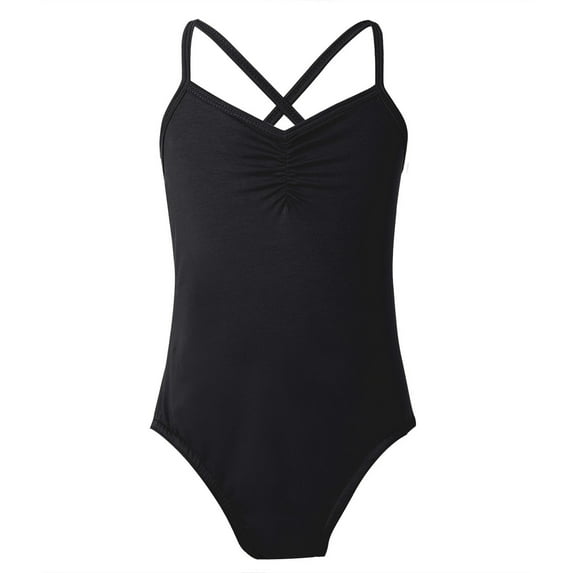 Yartina Girl Camisole Ballet Leotards Criss Cross Back Gymnastics Athletic Dance Unitards Black S