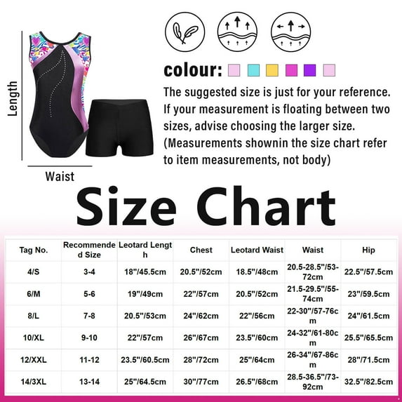 Yartina Girls' Ballet Gymnastics Leotard Figure Ice Skating Outfit Sparkly Bodysuit with Shorts Dance Pink Leopard 8