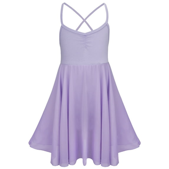 Yartina Girls Camisole Ballet Lyrical Dance Dress Gymnastic Leotard Ballerina Dancewear Lavender 3XL