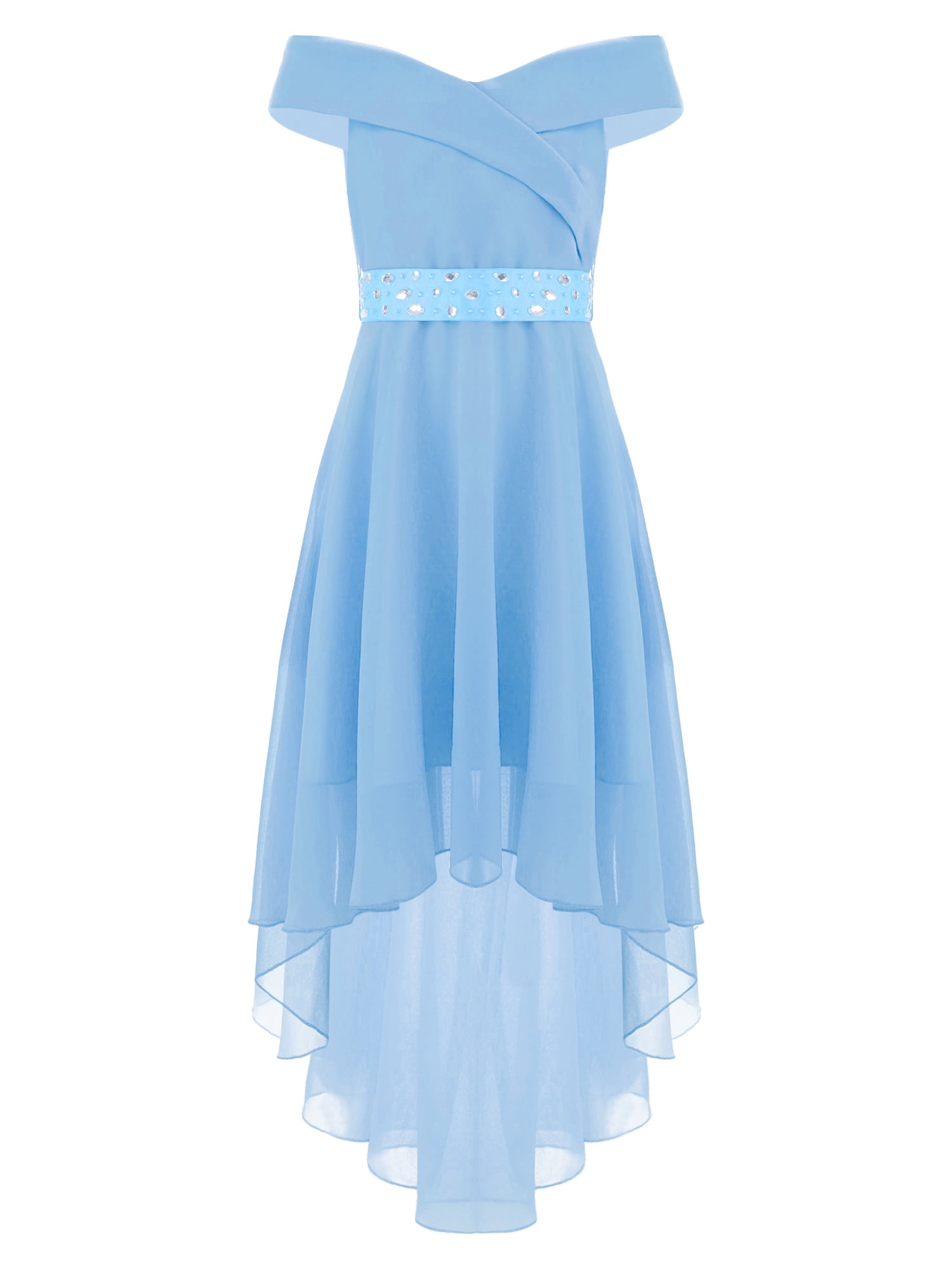 strapless open back dress Romance Ruffle Dress, in Steel Blue Chiffon, Size: Xs | Show Me Your Mumu