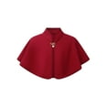 thumbnail image 1 of Yartina Little Girls Elegant Shawl Wraps Mock Neck Bolero Shrug Cardigan Top Cape Burgundy 3-5, 1 of 7
