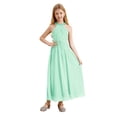 thumbnail image 1 of Yartina Girls Sequins Halter Neck Sleeveless Elegant Party Dress Backless Flower Girls Dress Formal Mint Green 8, 1 of 7
